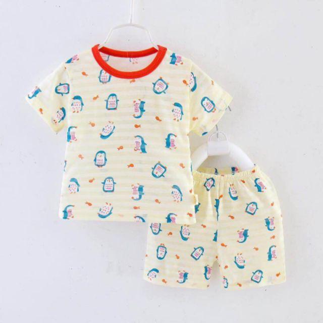 Bộ cotton tre hàng xuất chất đẹp cho bé gái