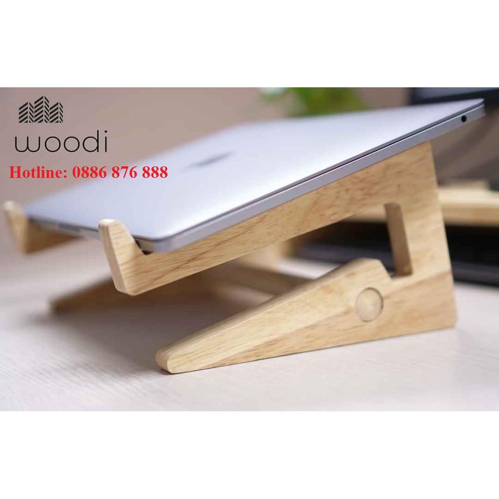 ️ Kệ Giá Đỡ Laptop Gỗ Tản Nhiệt Cho Máy Tính Thương Hiệu Woodi Với 2 Tầng Ngon - Bổ - Rẻ