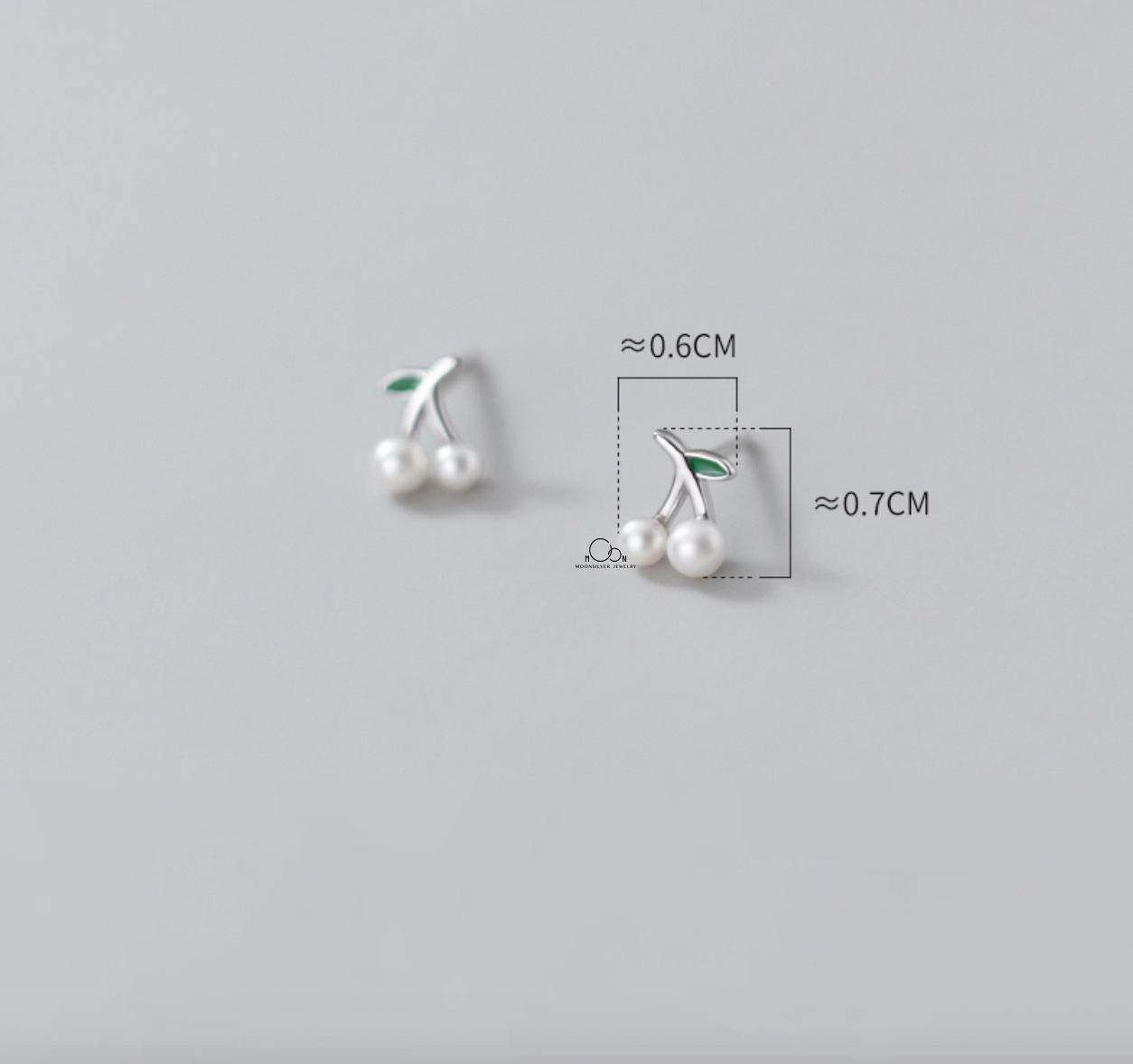 Khuyên tai cherry hạt ngọc trai