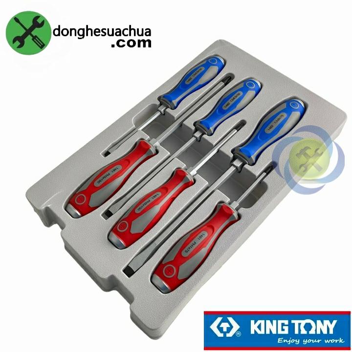 Bộ tua vít đóng 6 cây bake + dẹp Kingtony 30206MR