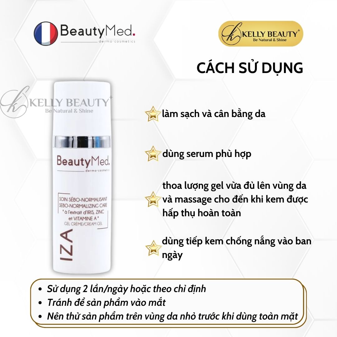 BeautyMed IZA Cream Gel - Kem Dưỡng Dạng Gel Cho Da Dầu Mụn | Kelly Beauty