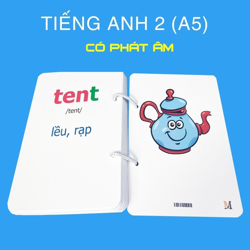 Flashcard tiếng Anh Lớp 2 BGD khổ lớn A5, có phát âm, hình ảnh và màu sắc sinh động