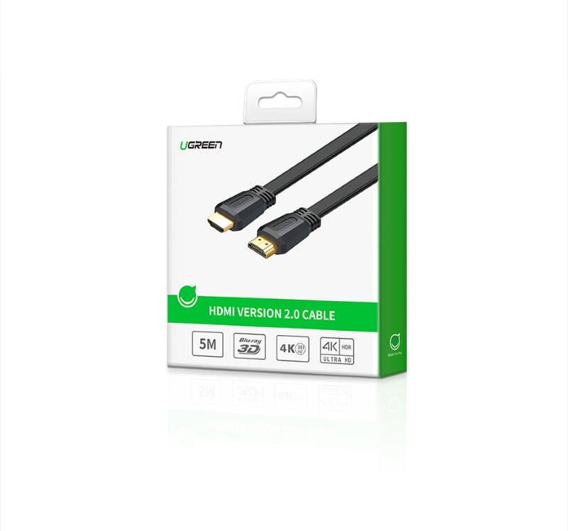 Ugreen UG50819ED015TK 1.5M màu đen Cáp tín hiệu HDMI dẹt - HÀNG CHÍNH HÃNG