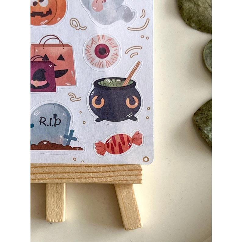 Sticker tự thiết kế - sticker sheet happy halloween - hình dán sổ, nhật kí bullet journal - unim026