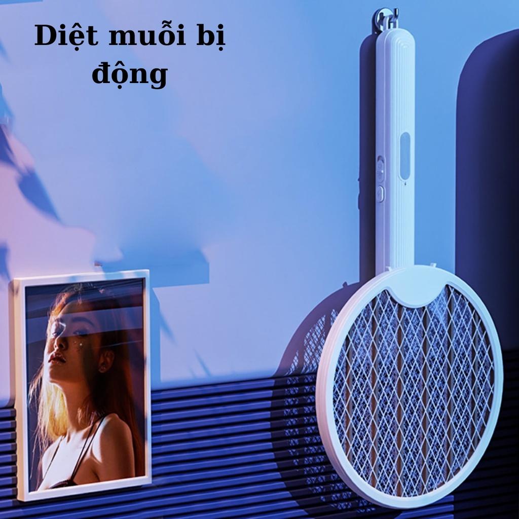 Vợt muỗi tự động kiêm đèn bắt muỗi gấp gọn vợt muỗi thông minh tích điện treo tường