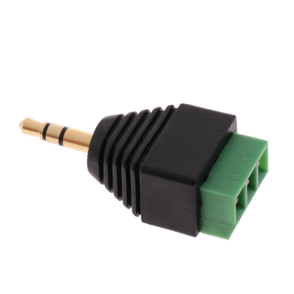 2.5mm Stereo Male Plug To AV Screw Video Terminal AV Cable Connector Adapter