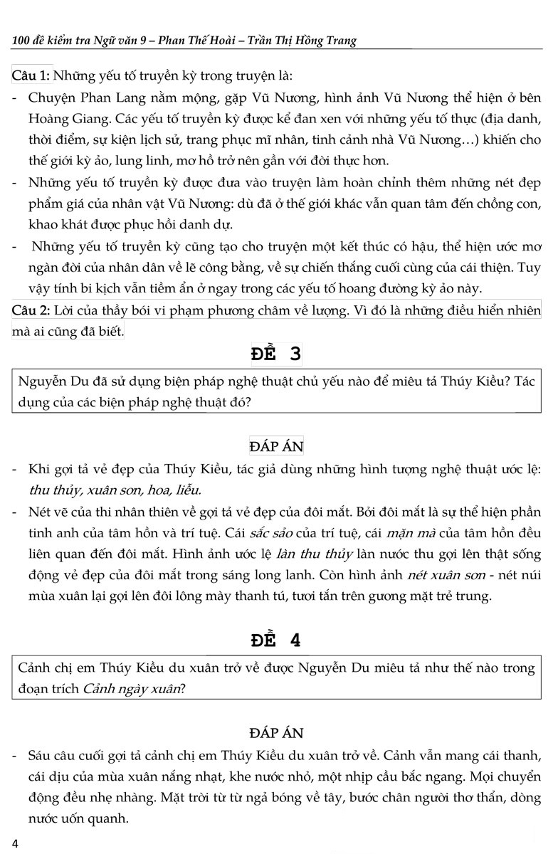 100 Đề Kiểm Tra Ngữ Văn 9 - KV