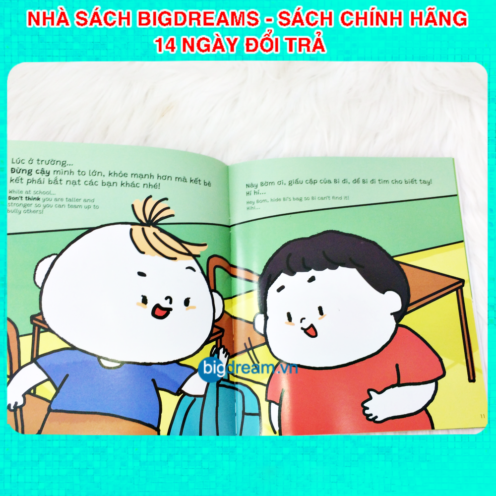 Ehon Song Ngữ Miu Bé Nhỏ Tự Tin Tỏa Sáng - Đừng bắt nạt ai cả - Miu miu tự lập Ehon kỹ năng sống