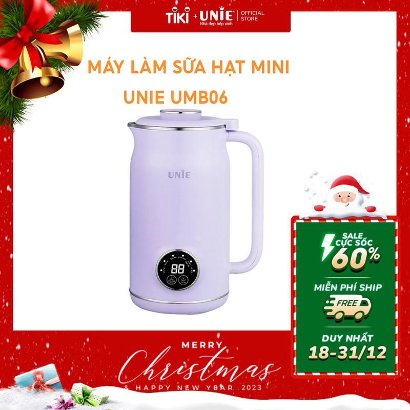 Máy làm sữa hạt đa năng UNIE UMB06 Dung tích 600ml, Nâng cấp 6 tính năng xay nấu,lòng cối dao xay chất liệu inox 304 cao cấp,thiết kế hiện đại,nhỏ gọn,hàng chính hãng.