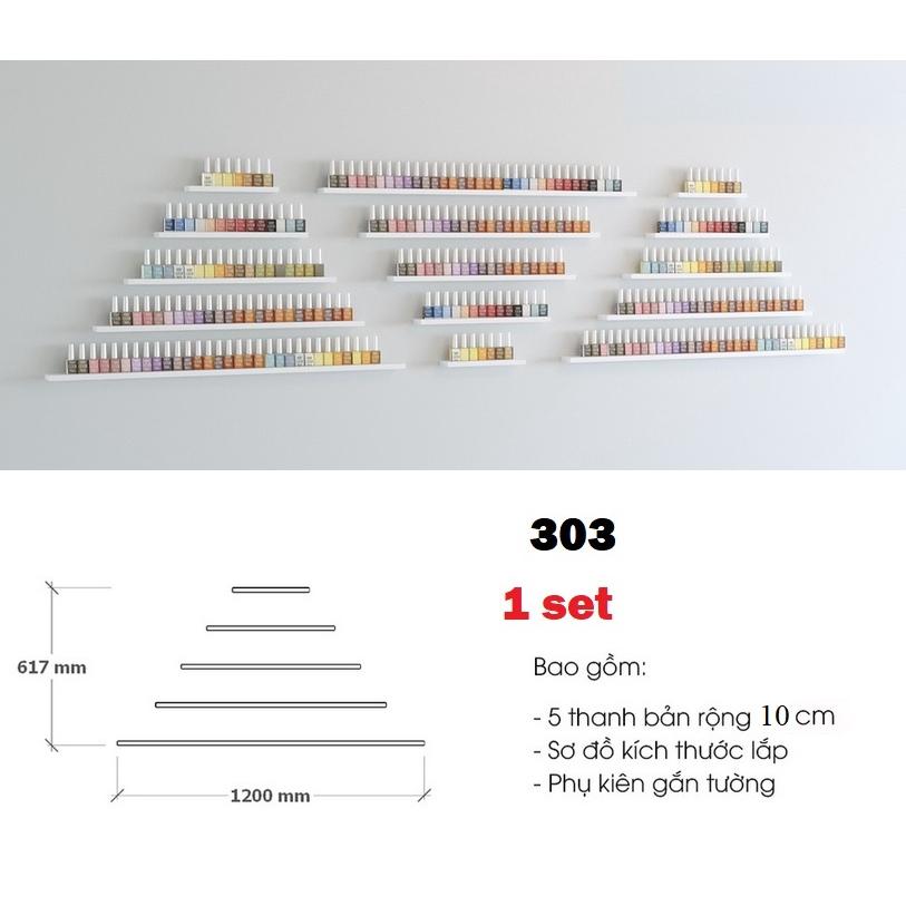 Kệ nail, kệ sơn móng tay, kệ thanh ngang treo tường 303
