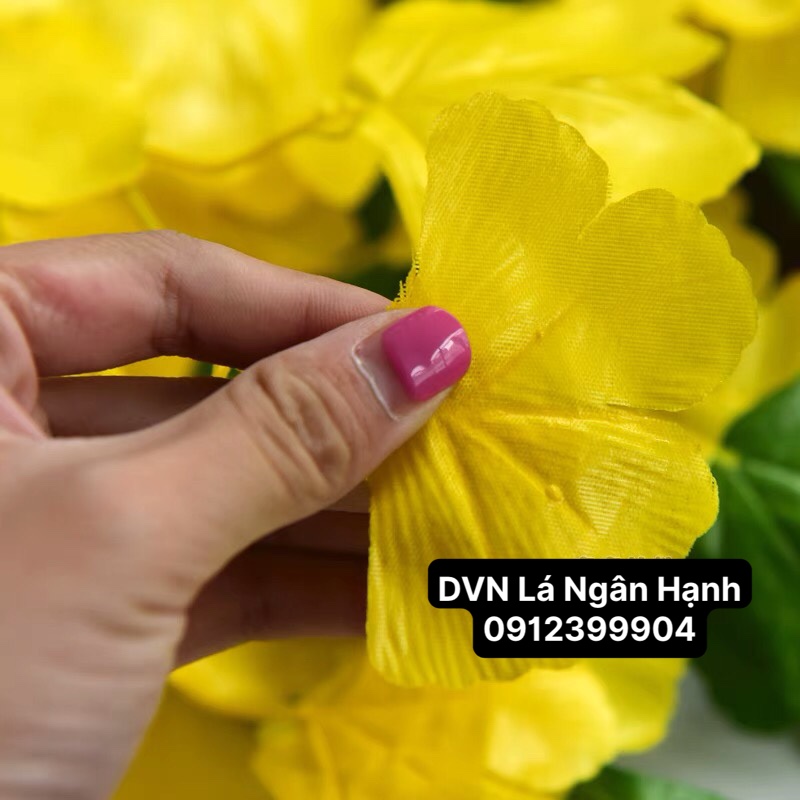 Combo 10 Bó 120 cành Lá ngân hạnh decor lá giả, lá vàng trang trí cành cây giả cao cấp