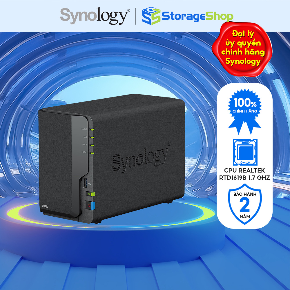 Thiết bị lưu trữ Synology DS223 (chưa có ổ cứng) - Hàng chính hãng BH 2 NĂM