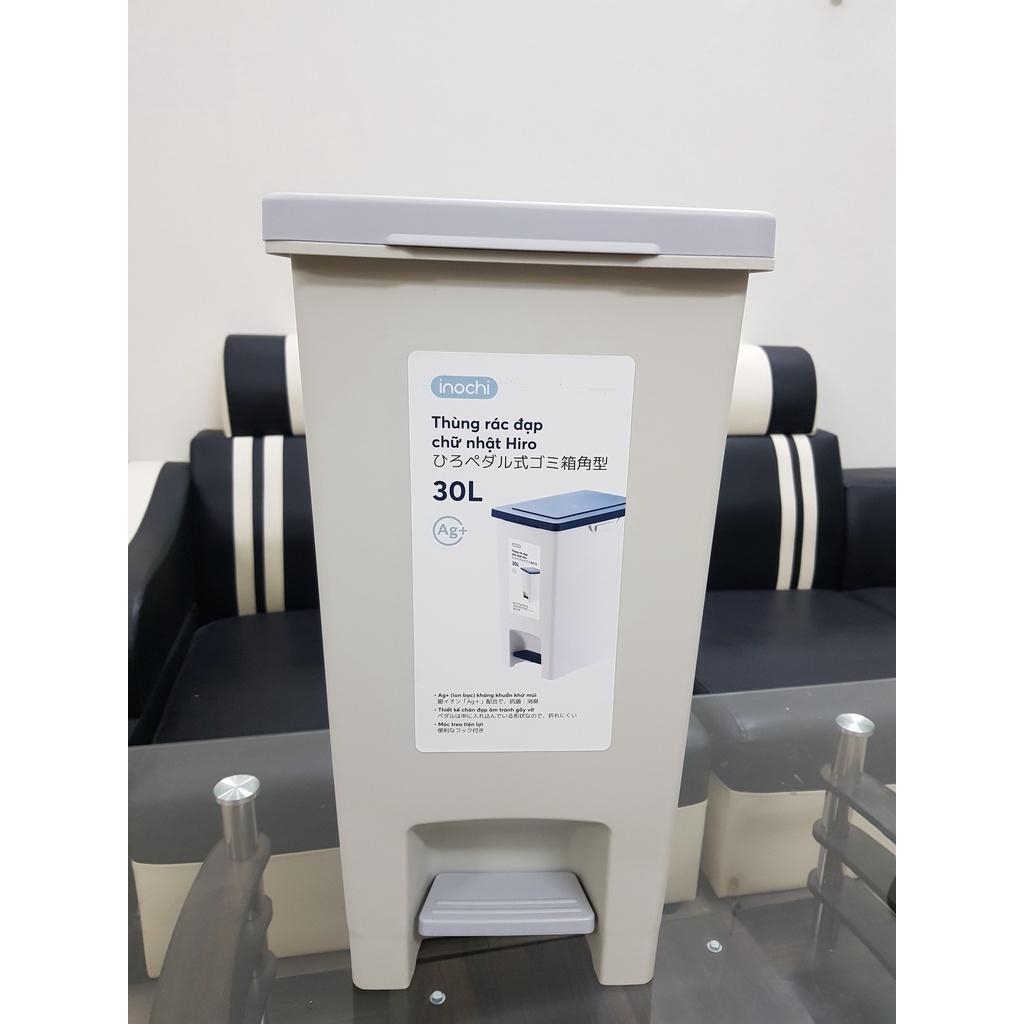 Thùng rác đạp chữ nhật Hiro 30L - Chính hãng INOCHI