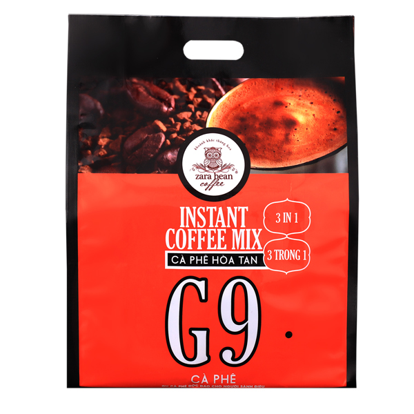 Cà phê hòa tan 3in1 - Zara Bean Coffee G9 ( túi 50 gói x 16g)