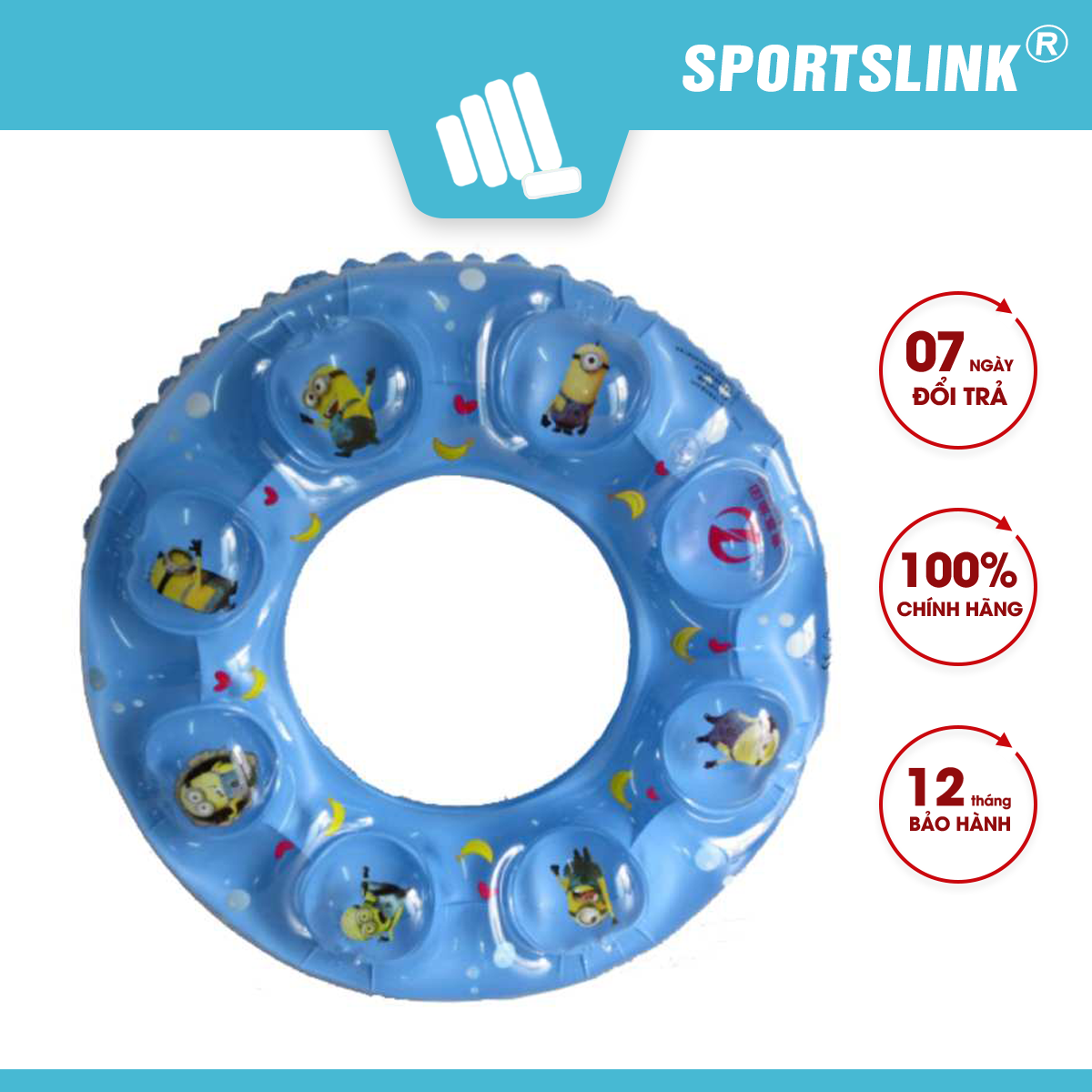 Phao bơi hình tròn phù hợp nhiều lứa tuổi 50 - 60 - 70 - 80 - 90cm HZ001 Sportslink