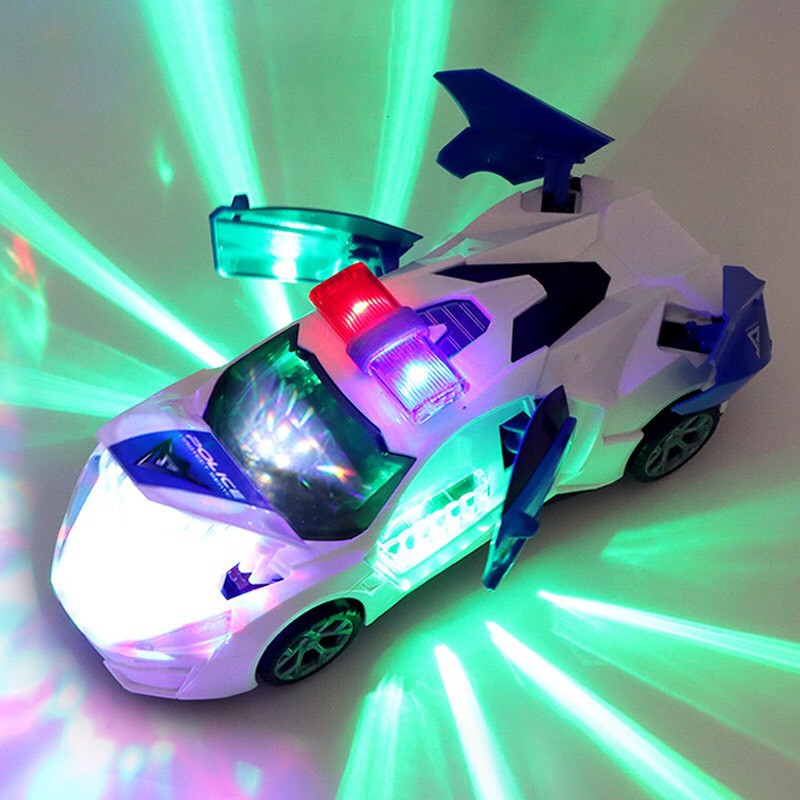 Đồ chơi mô hình xe ô tô địa hình xe cảnh sát xoay 360 độ có đèn, có nhạc 8811-23