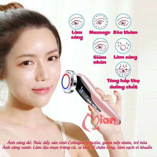 Máy massage mặt cầm tay nâng cơ đẩy tinh chất- hút sắc tố melamin-giúp da săn chắc