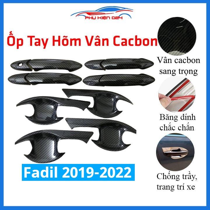 Ốp tay hõm Fadil 2019-2020-2021-2022 vân carbon, mạ crom chống trầy bảo vệ cửa xe ô tô