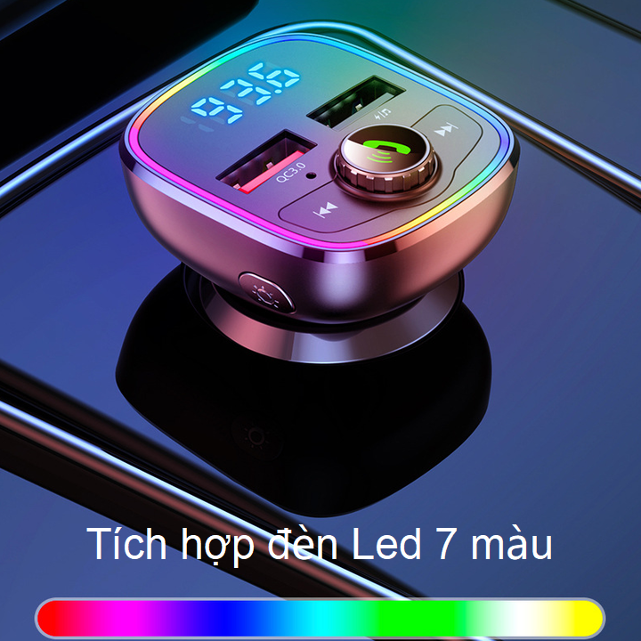 Tẩu nghe nhạc ô tô Hyundai M36 màn hình LCD 1.1 Inch, công nghệ sạc nhanh Quick Charge 3.0 - Hàng Nhập Khẩu