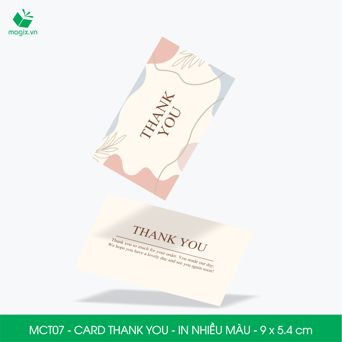 MCT07 - 9x5.4 cm - 50 Card Thank you, Thiệp cảm ơn khách hàng, card cám ơn cứng cáp sang trọng
