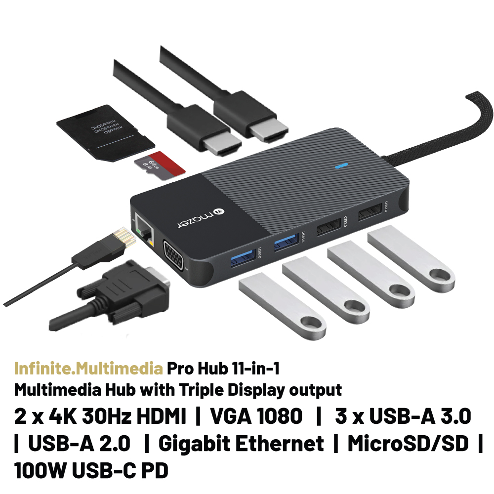 Cổng Chuyển Đổi Mazer Infinite.HUB Pro 11-in-1 USB-C - Hàng chính hãng