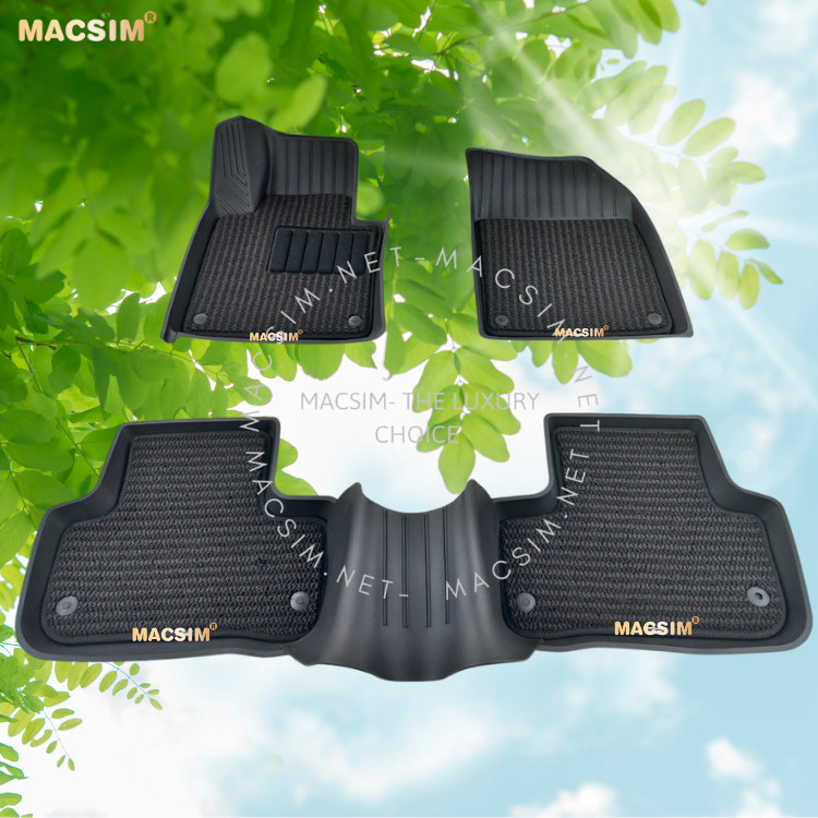 Thảm lót sàn 2 lớp xe ô tô Volvo XC60 2018- 2022 Nhãn hiệu Macsim 3W chất liệu nhựa TPE đúc khuôn cao cấp - màu đen