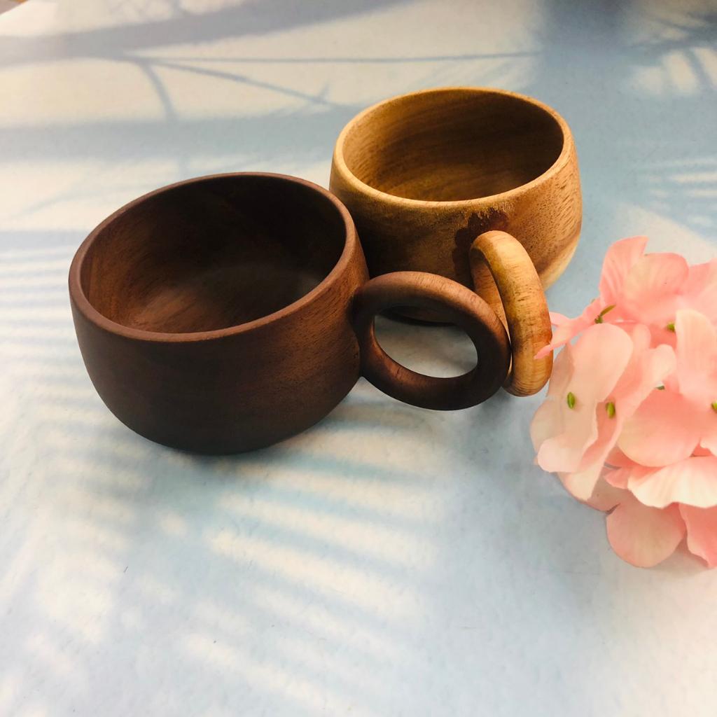 Cốc Gỗ/Ly Keo Cỡ 8x5 cm Phong Cách Vintage Trang Nhã,Cốc Uống Trà, Cà Phê, Chụp Ảnh Decor Xinh Xắn