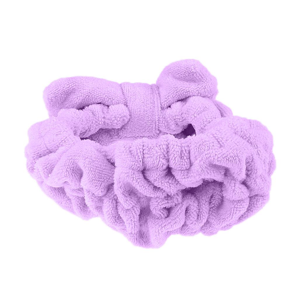 Bowknot Makeup Cosmetic Shower Bath Spa Elastic Hair Band Headband Purple