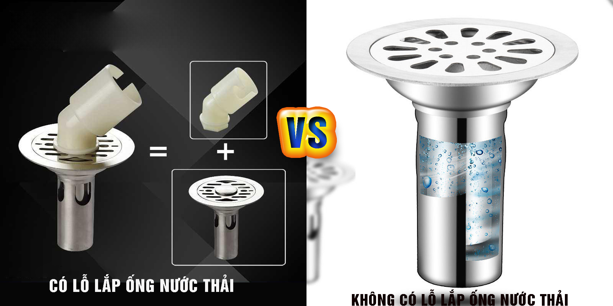 Phễu ga thoát sàn ngăn mùi, vi khuẩn, côn trùng trào ngược lên INOX SUS 304 có lỗ thoát nước thải máy giặt, tròn, MIHOCO 182