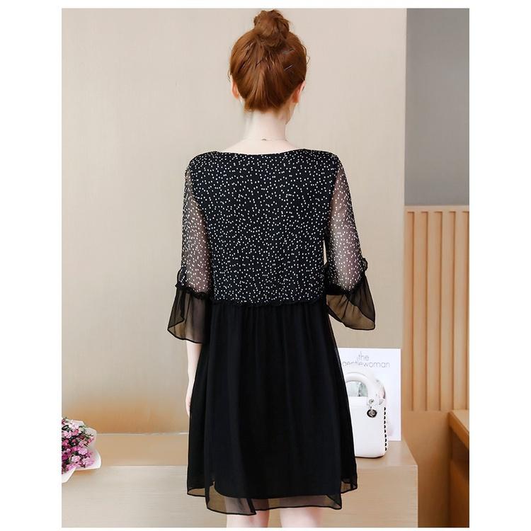 Đầm Voan Suông Xòe Xếp Ly Chấm Bi Cực Xinh BY1134