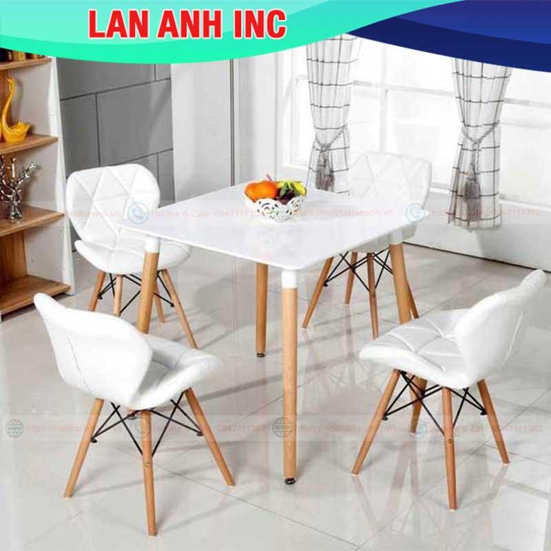 Ghế bàn ăn làm việc trang điểm eames cánh bướm bọc da chân gỗ lưng cao đẹp hiện đại LAG129