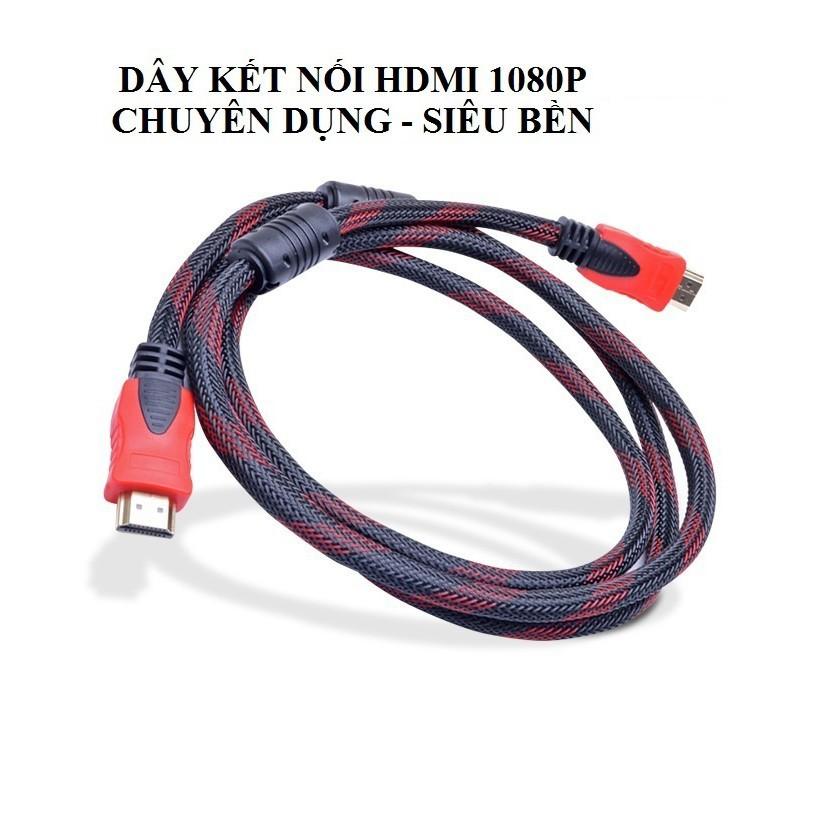 Cáp HDMI 3M- 5M-10M Tròn Đỏ Đen bọc lưới chống nhiễu cao cấp