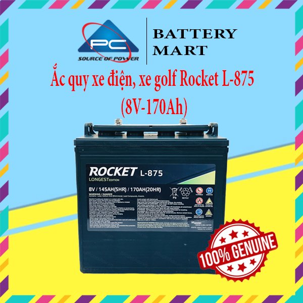 Ắc quy xe golf, ắc quy Rocket L-875 , ắc quy xe điện du lịch