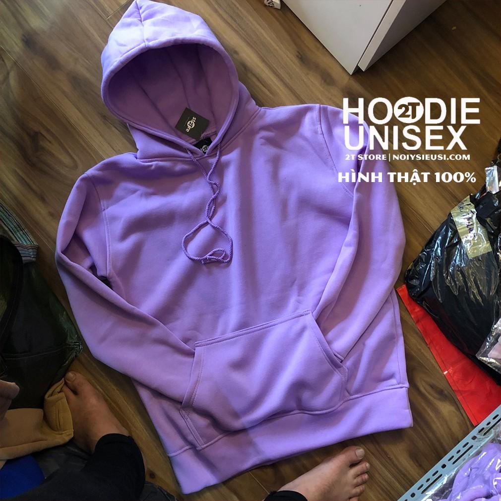 Áo hoodie unisex 2T Store H23 màu tím pastel
