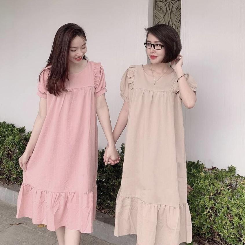 váy bầu dáng suông mẫu thiết kế mới freesize từ 45 đến 75kg