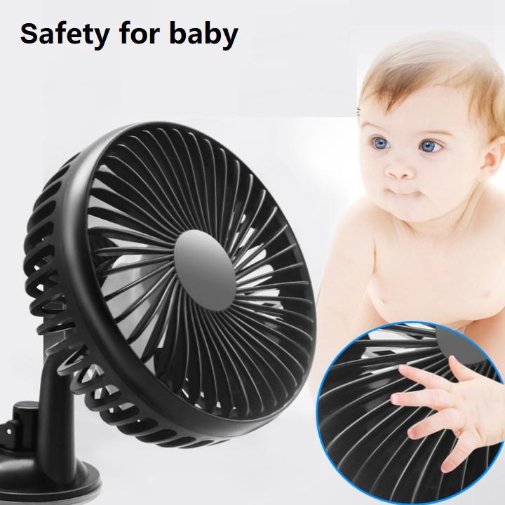 Quạt máy đơn mini trên ô tô gắn taplo và kính R-8039, công suất 6W, 3 chế độ gió, quạt êm, dễ sử dụng
