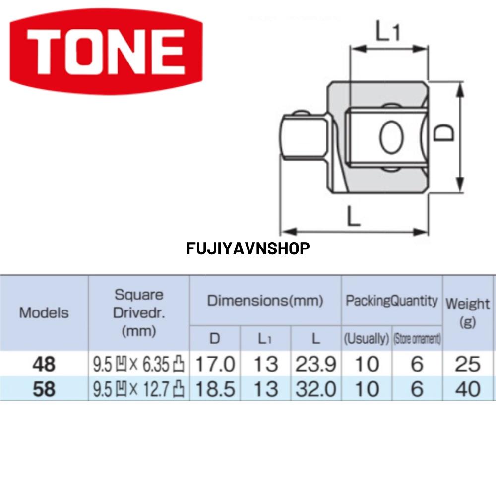 Đầu khẩu 6 cạnh ngắn Tone HP48