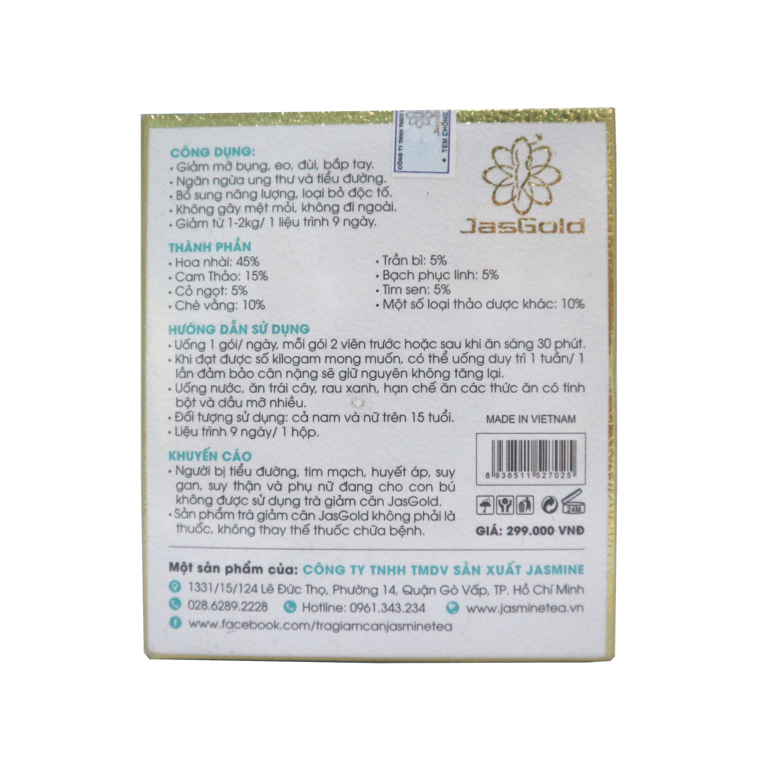 Thảo Dược Giảm Béo, Bảo vệ sức khoẻ JasGold