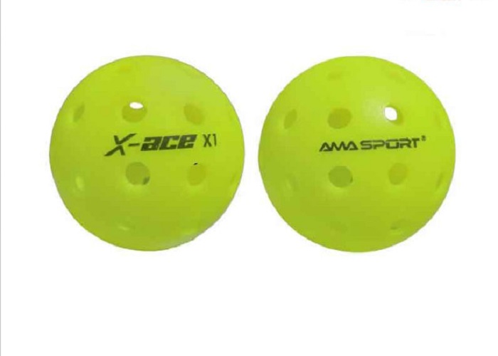 Qủa bóng Pickleball AMA SPORT, X-ace 40 lỗ, nặng 26g dường kính 74mm đạt tiêu chuẩn thi đấu quốc tế