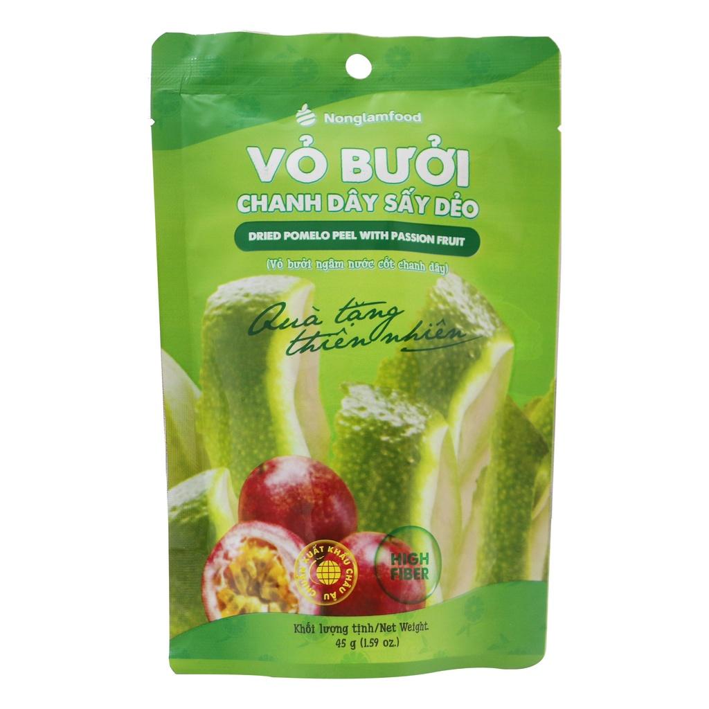 Vỏ bưởi chanh dây sấy dẻo 45g Nông Lâm Food trái cây sấy snack healthy giảm cân,ăn kiêng,bổ sung các chất cho cơ thể