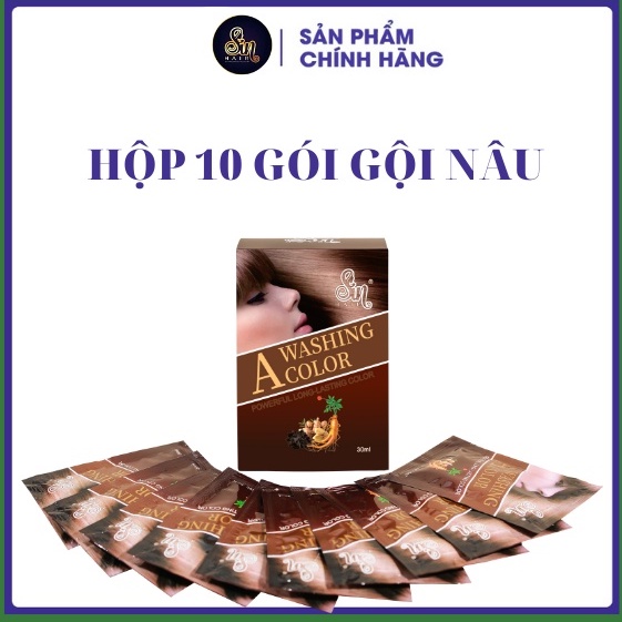 Nhuộm Tóc Sin Hair Màu Nâu ( Cafe) - Nhuộm Tóc Phủ Bạc Tại Nhà Nhanh Chóng , An Toàn , không Kích Ứng Không Ngứa Rát Da Đầu