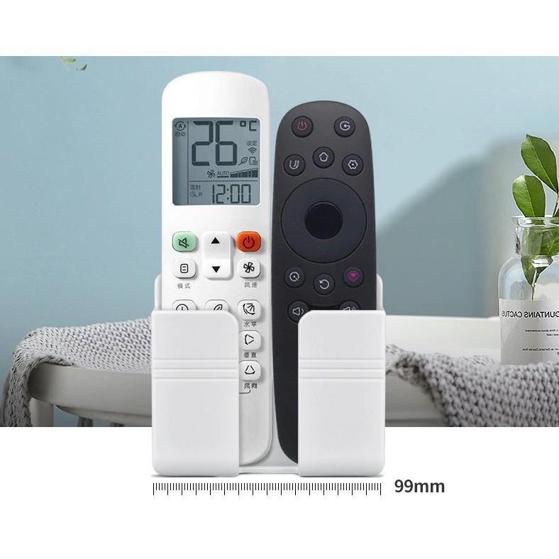 Kệ Dán Tường Để Remote - Giá Đỡ Sạc Điện Thoại Có Móc Treo Giữ Dây Điện - Hàng Chất Lượng