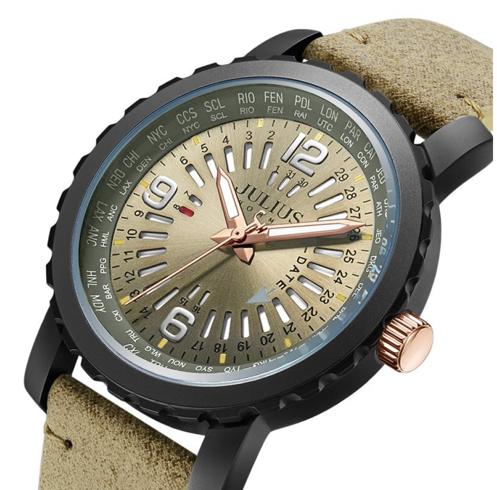 Đồng Hồ Nam JAH-111C Julius Homme Dây Da