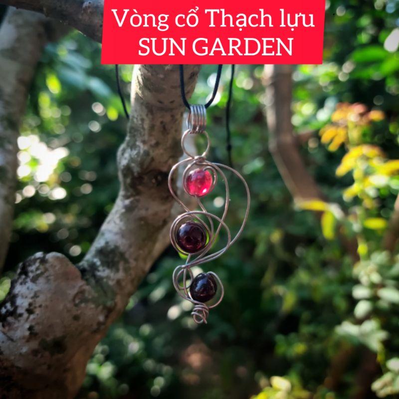 Vòng cổ thạch lựu hồng handmade