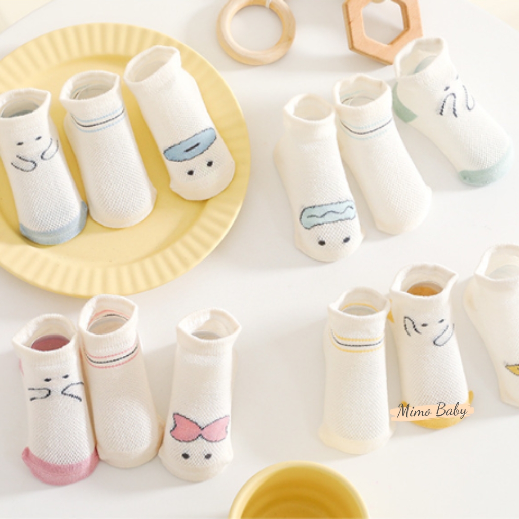 Set 3 đôi tất lưới cao cổ in hình dễ thương cho bé T29 Mimo Baby