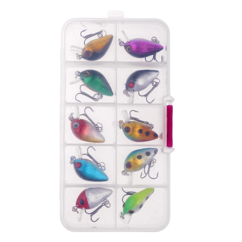 10pcs/lot 2.6cm/2g Plastic Minnow Fishing Lures Bass Crankbait Kit Popper Poper Lure Fishing Tackle Hooks Crankbait Hard Minnow Baits