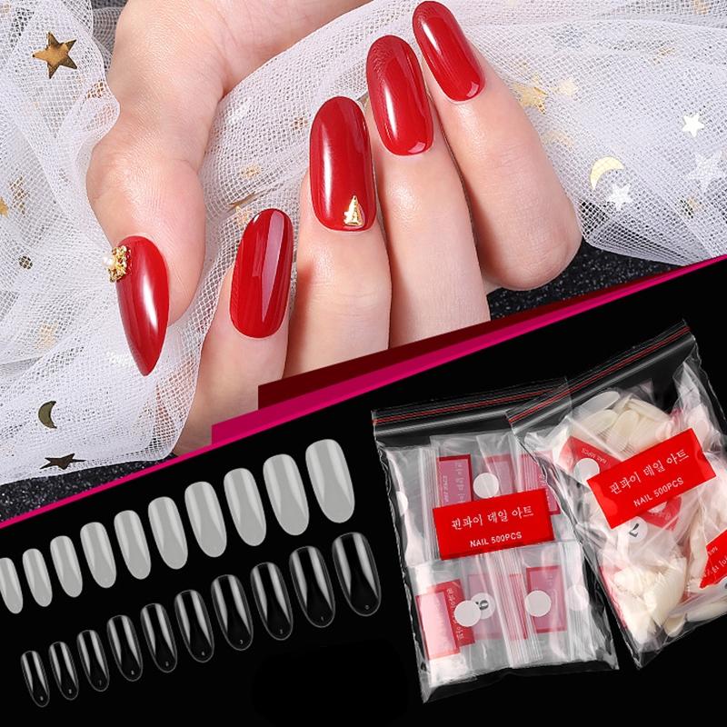 Set 500 móng tay giả cao cấp trang trí móng