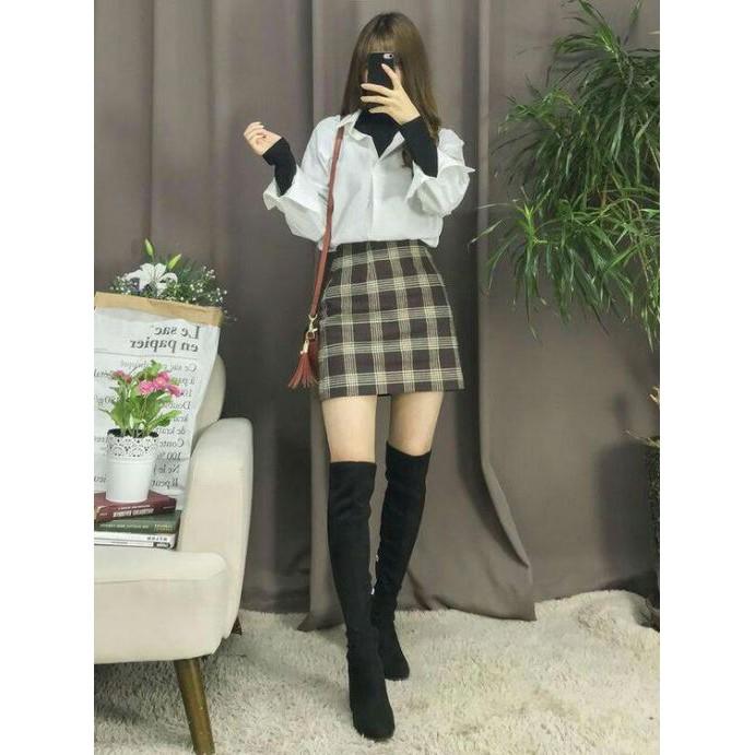 Chân váy chữ a ngắn - chân váy chữ a công sở JOSEE' có quần trong siêu xinh