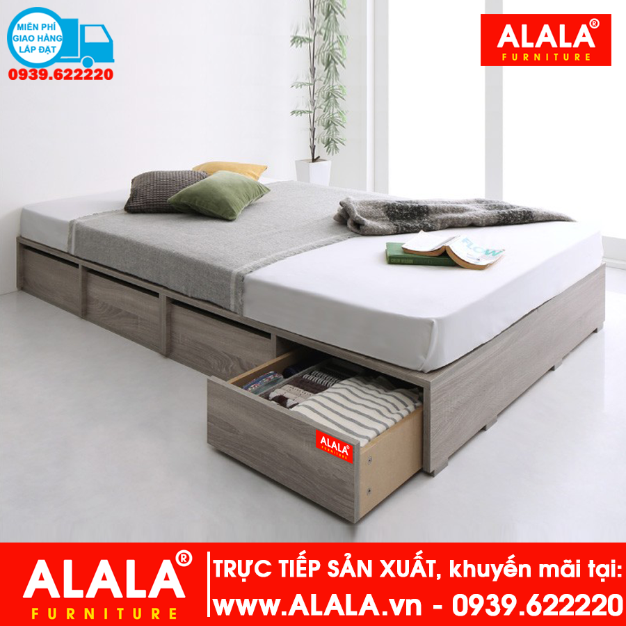 Giường ngủ ALALA48 gỗ HMR chống nước - www.ALALA.vn® - Za.lo: 0939.622220