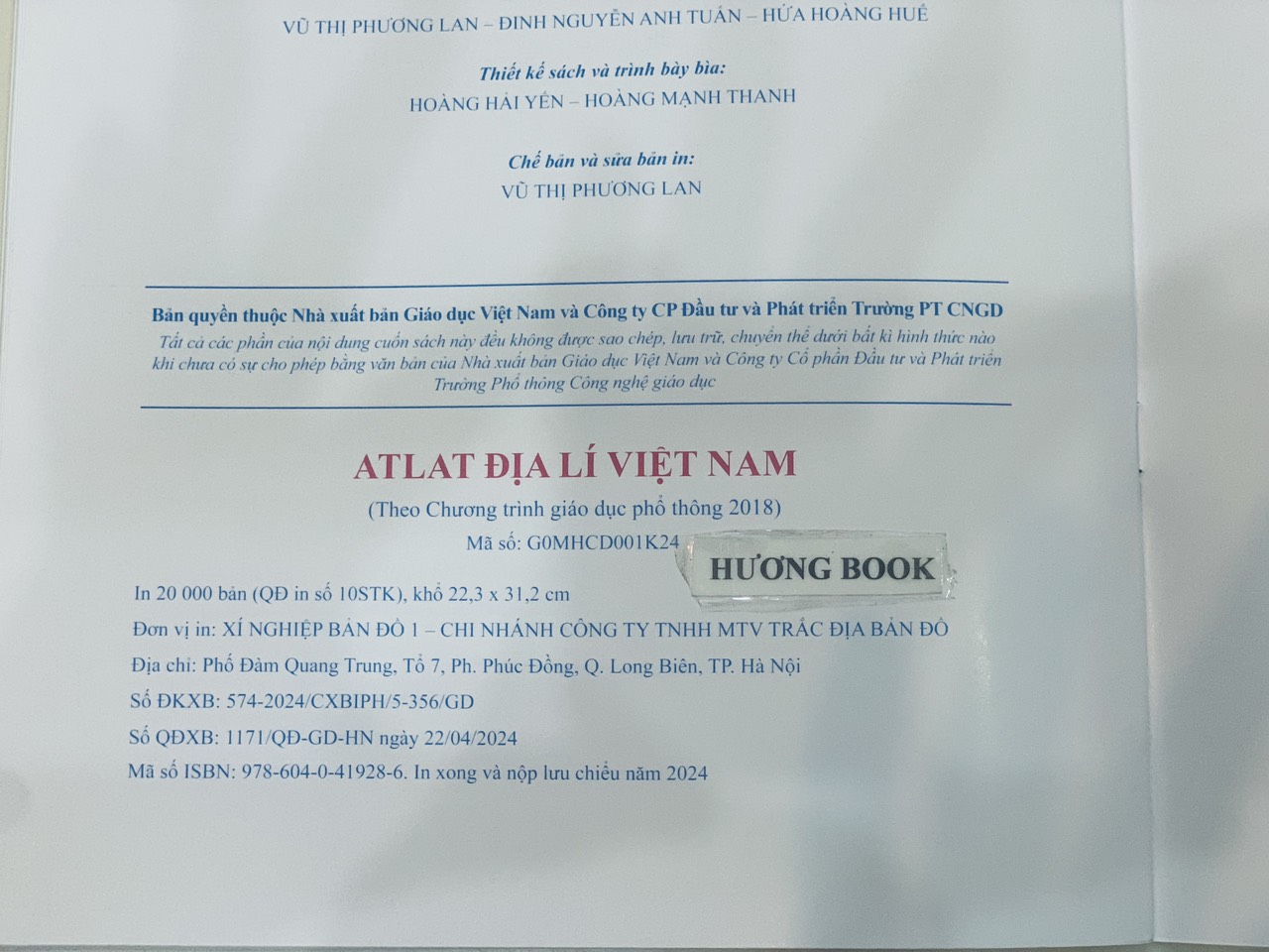 Sách - Atlat Địa Lí Việt Nam ( Mới 20 .10 . 2023 )